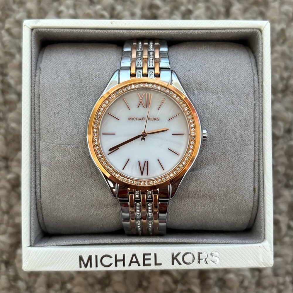 NWT Michael Kors Silver and Rose Gold Watch